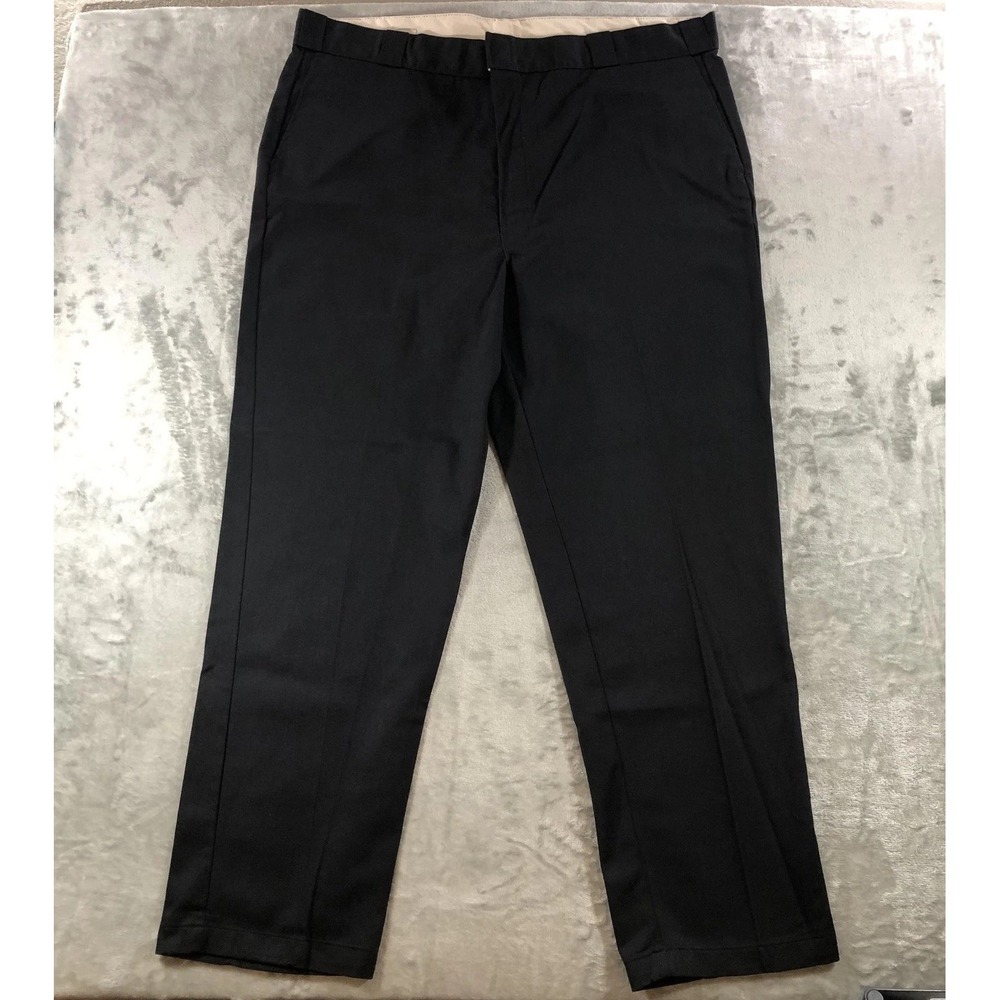vtg Dickies 874 Pants Mens 44x32 Black Work Chino Straight Leg Twill Workwear